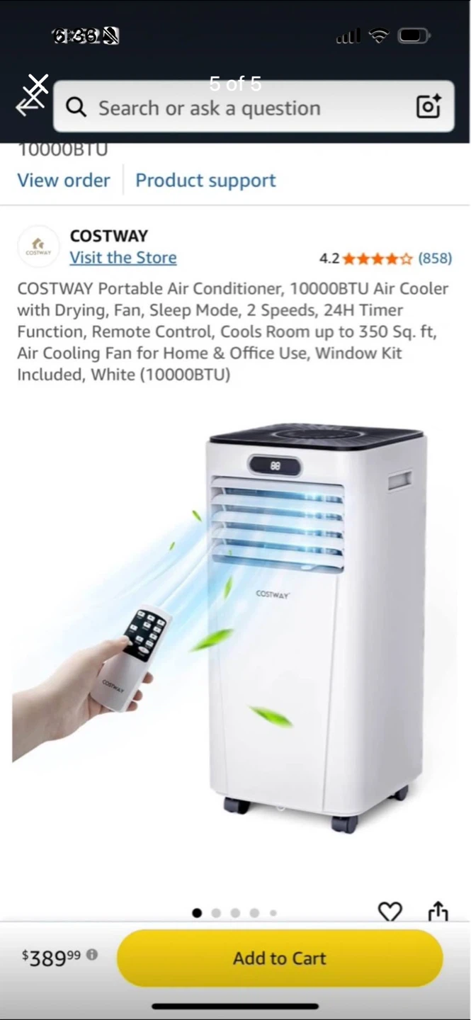 Costway 10000BTU Portable Air Conditioner - photo 5