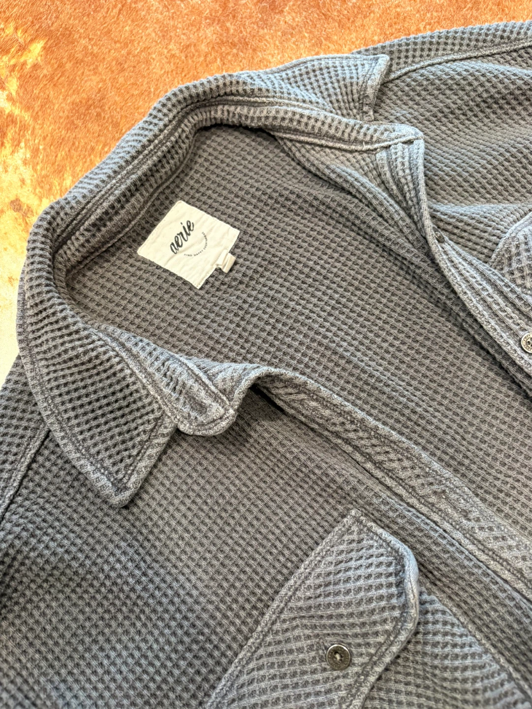 Aerie Waffle Knit Button-Up Shirt