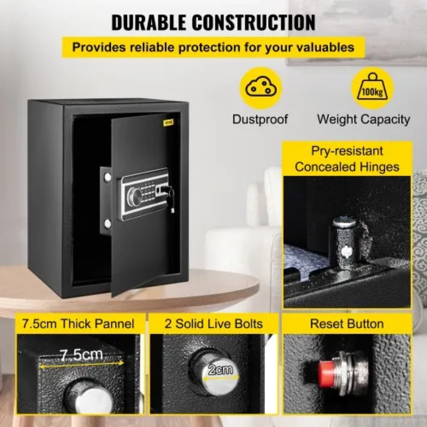 VEVOR Digital Safe Box with Fingerprint and Keypad Lock - photo 5