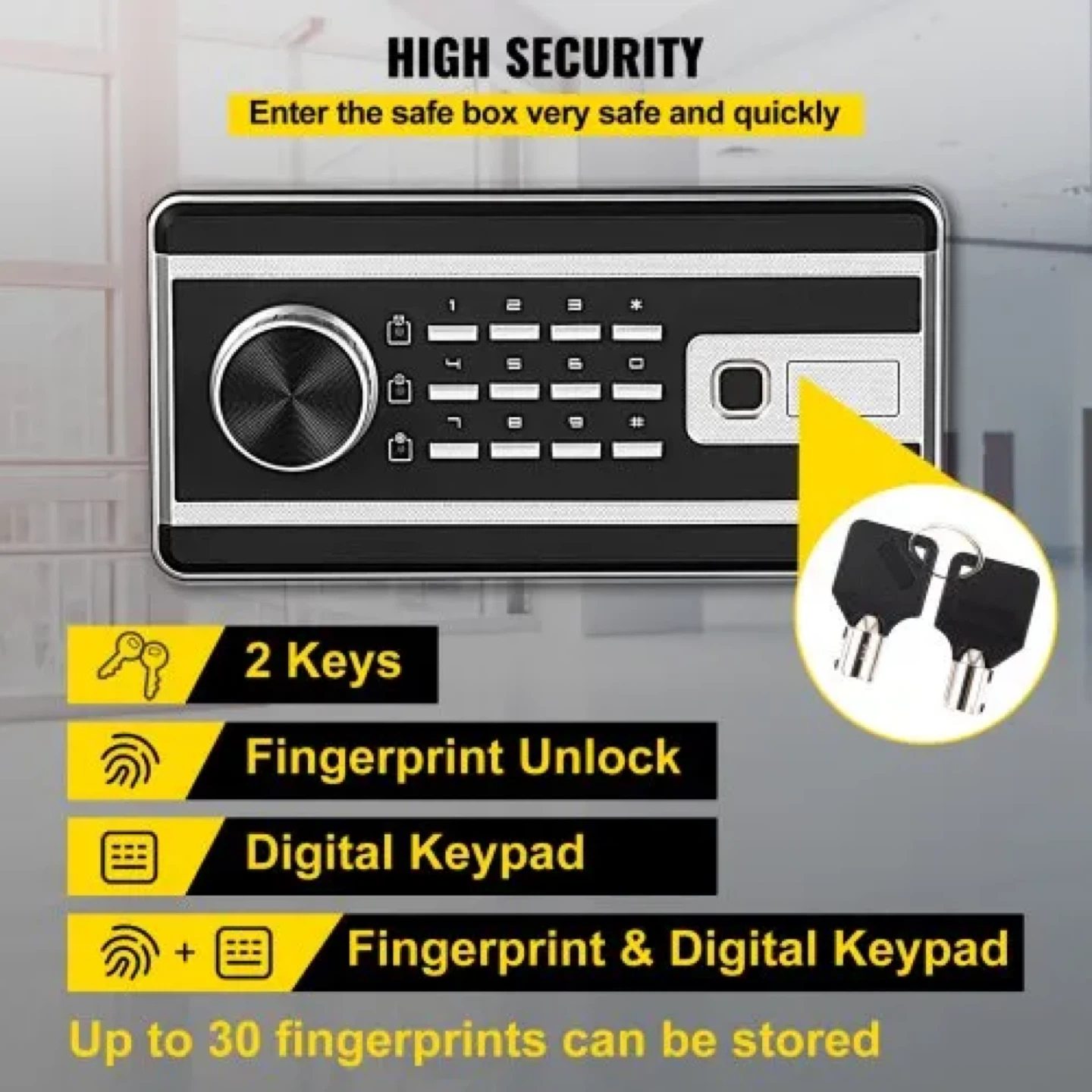 VEVOR Digital Safe Box with Fingerprint and Keypad Lock - photo 4