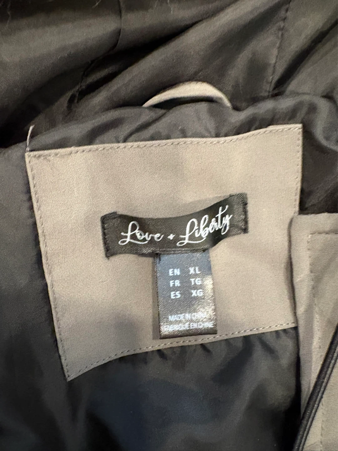 Love + Liberty Grey Puffer Coat - XL - photo 2
