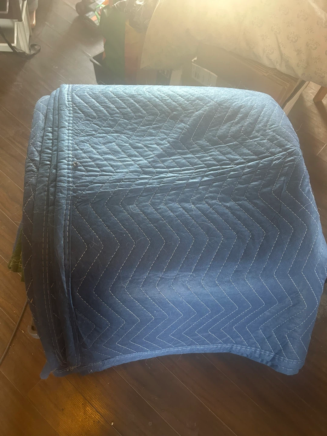 Blue Quilted Moving Blanket