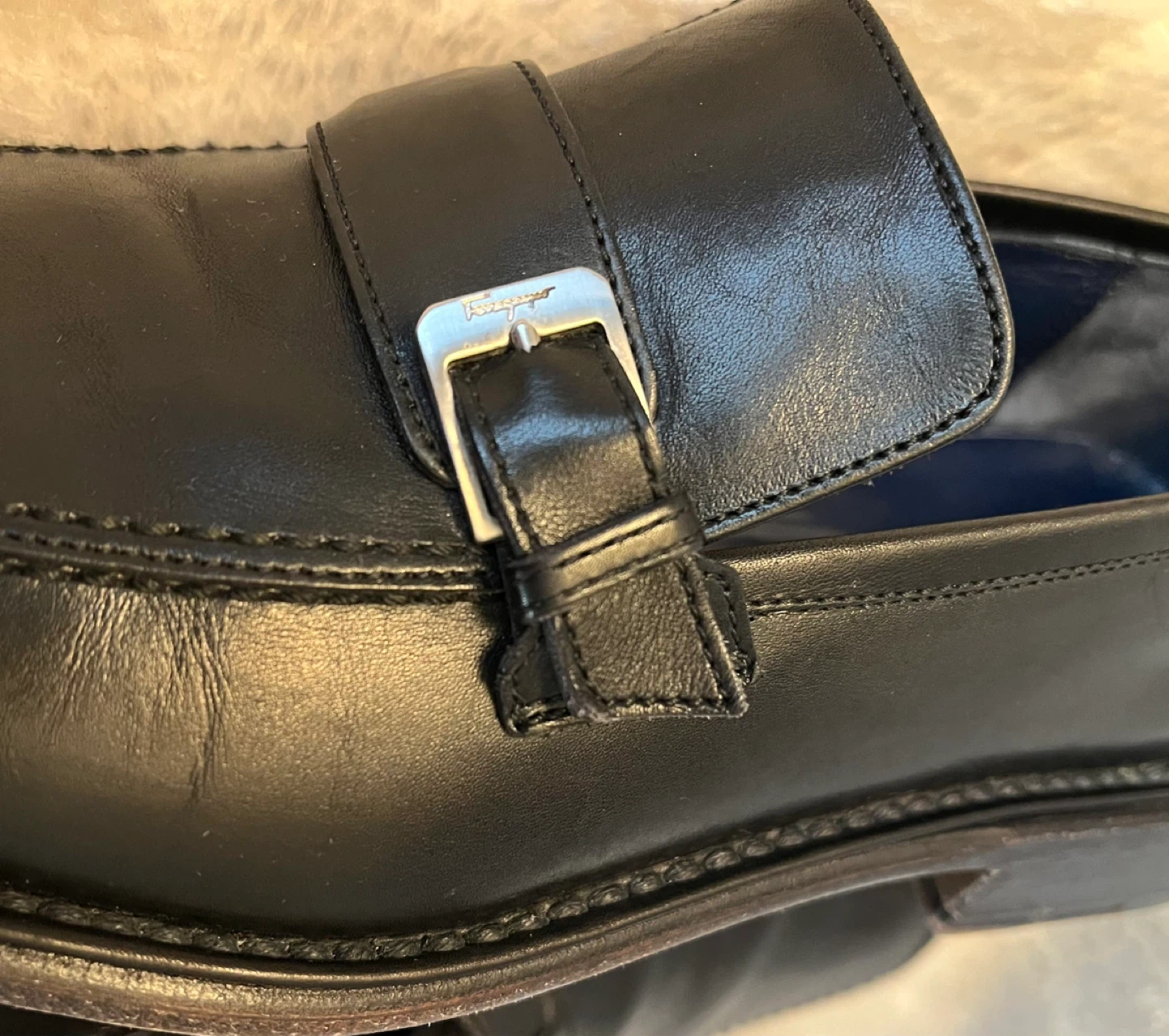 Salvatore Ferragamo Black Leather Loafers - Size 7 - photo 5