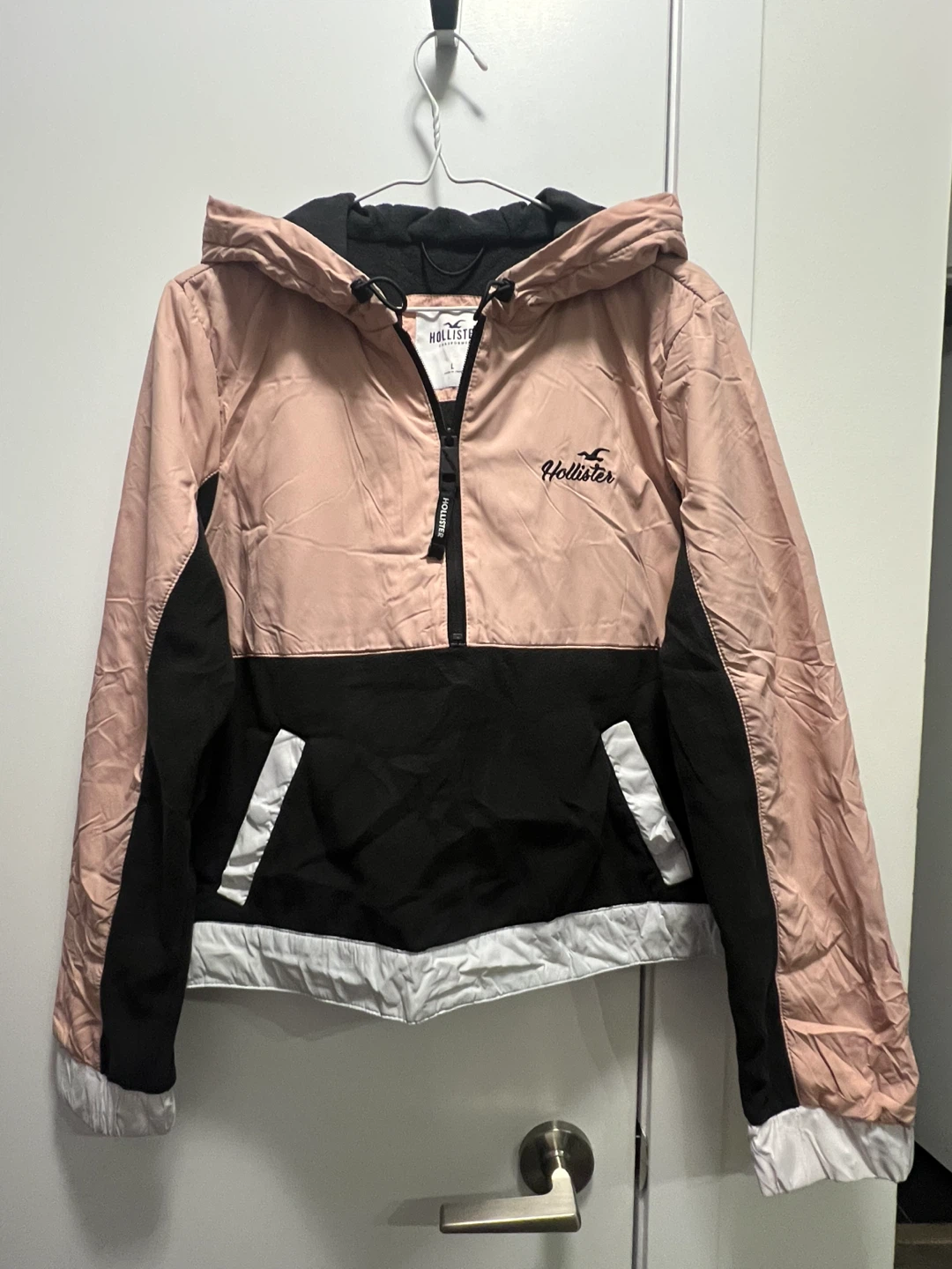 Hollister Pink & Black Windbreaker Jacket
