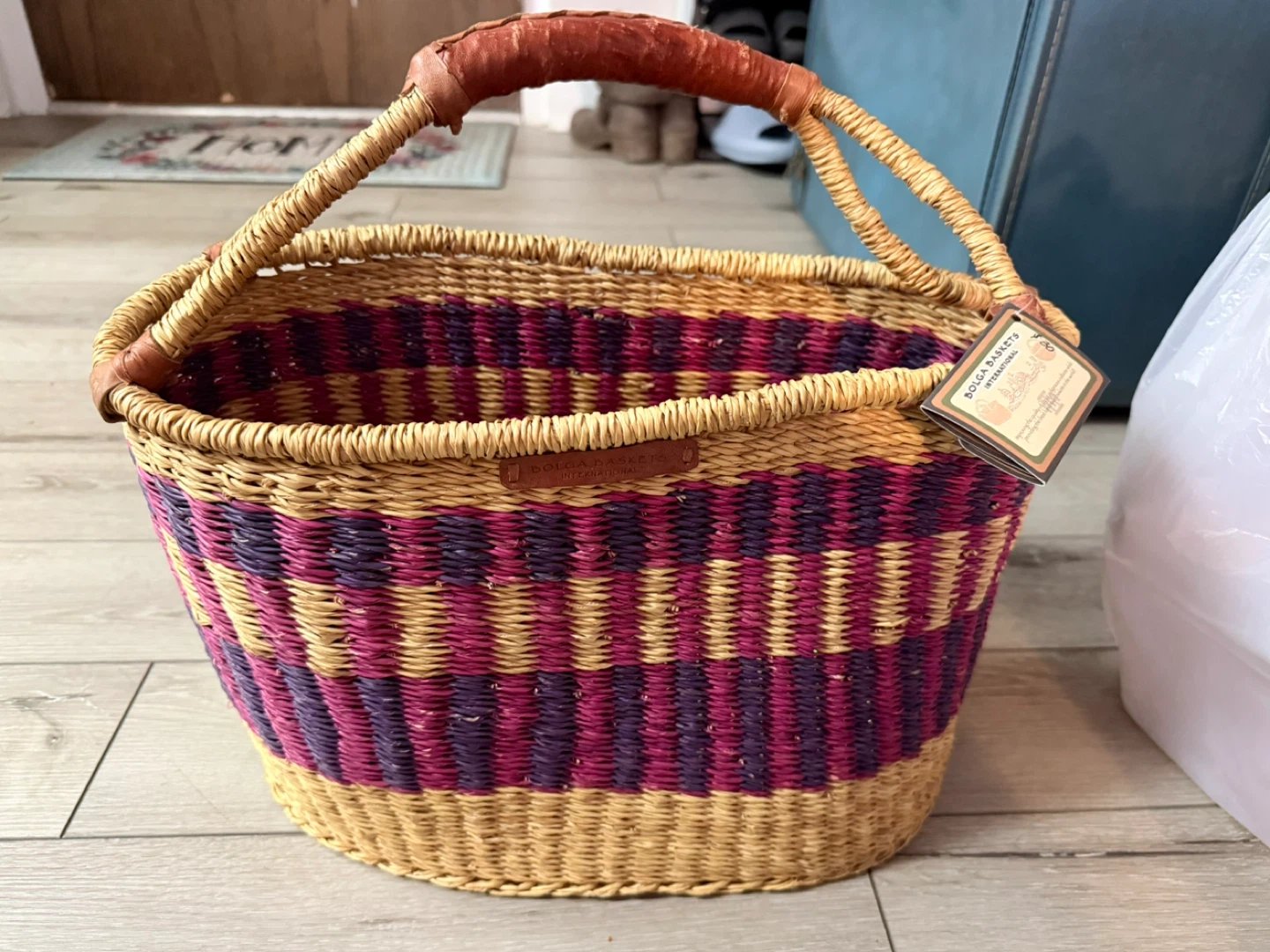 VTG Handmade Woven Bolga African basket-Large