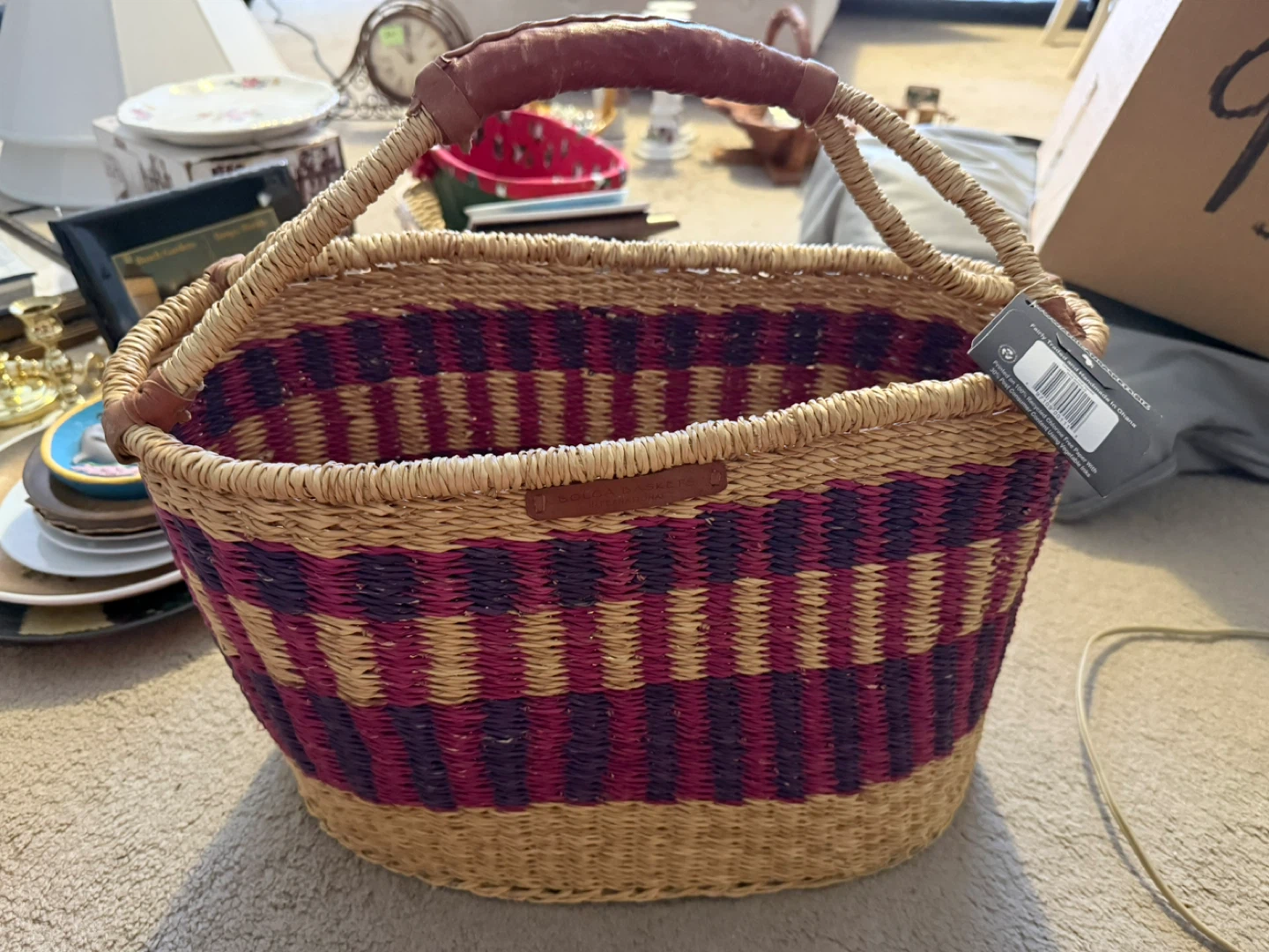 VTG Handmade Woven Bolga African basket-Large - photo 2