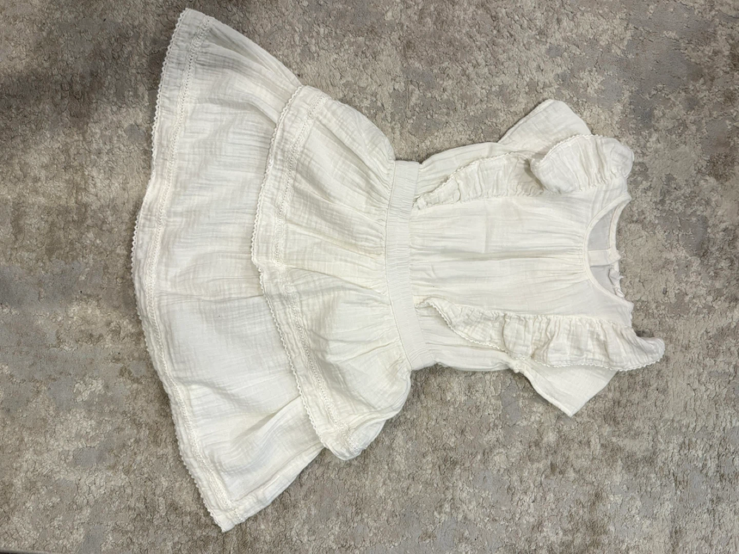 GAP Kids White Ruffle Tiered Dress - Size M