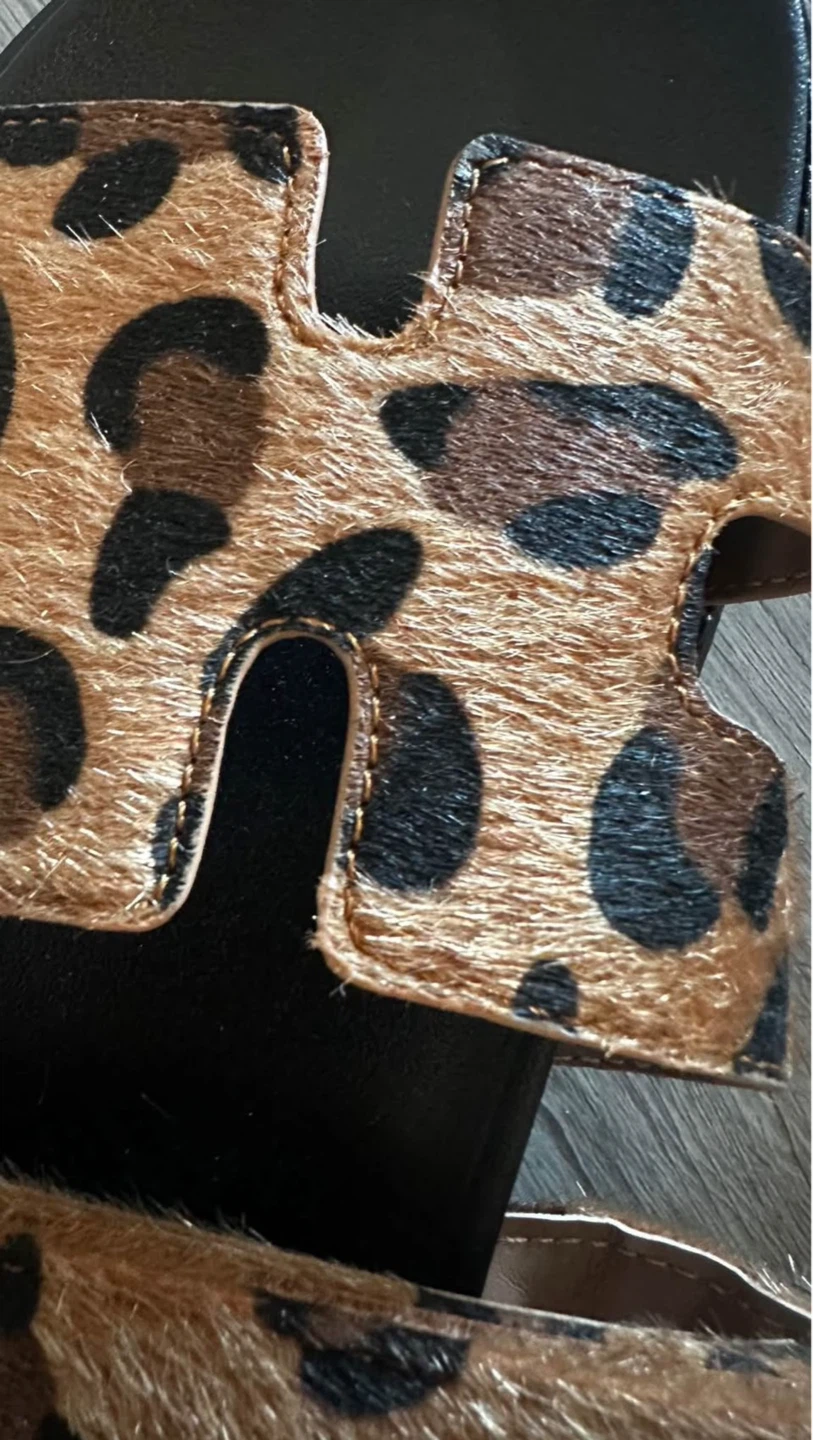 SHEIN Leopard Print Furry Slides - Women's Sandals - photo 4