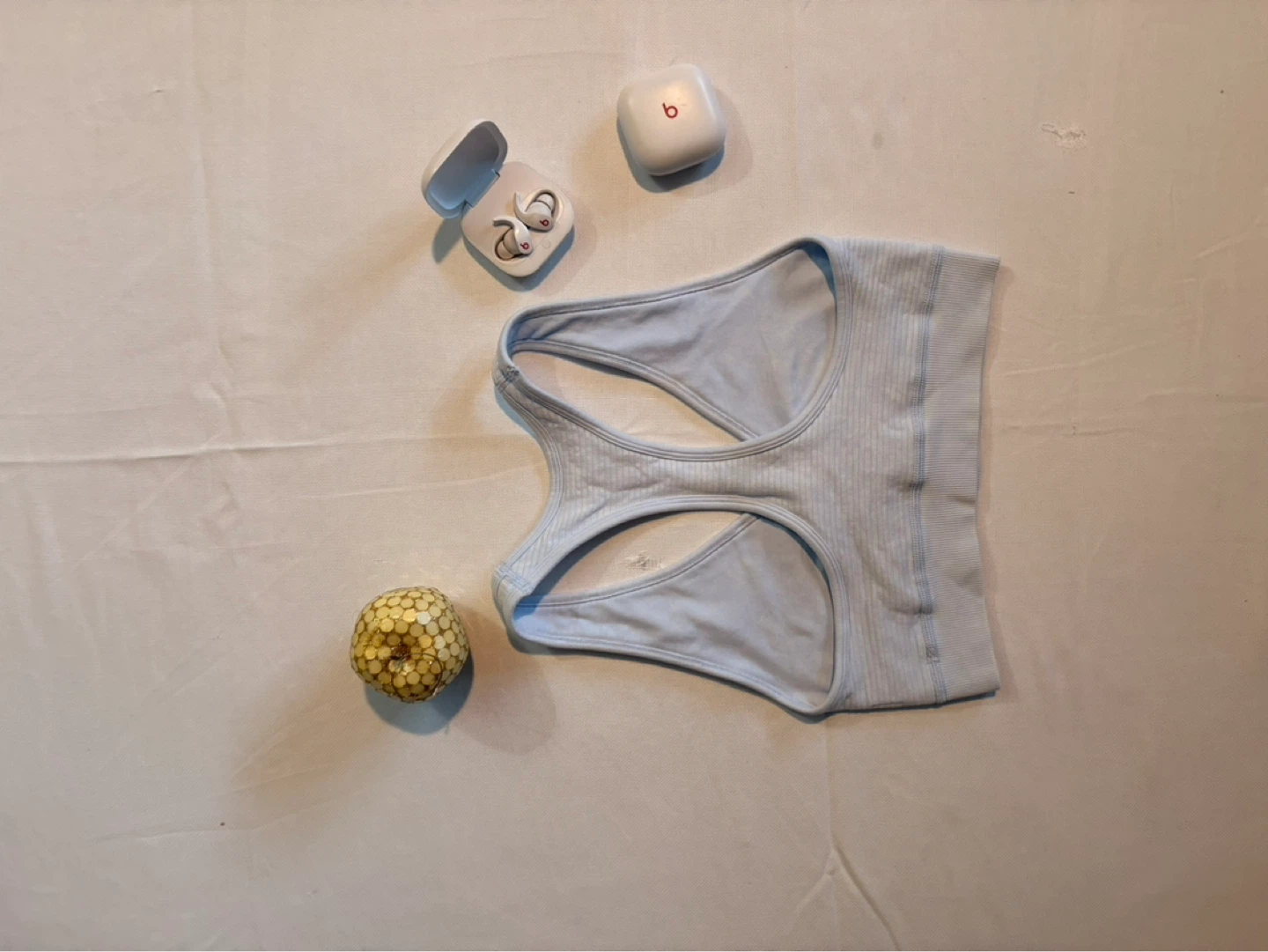 Light Blue Ribbed Sports Bra