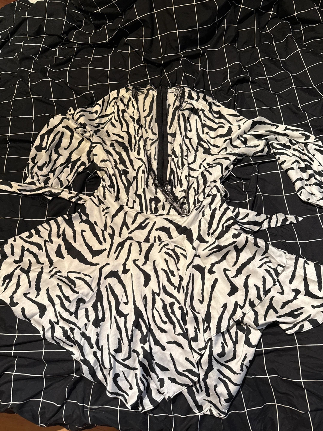 Women's Zebra Print Long Sleeve Dress