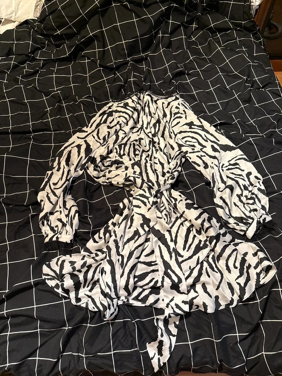 Women's Zebra Print Long Sleeve Dress - photo 3