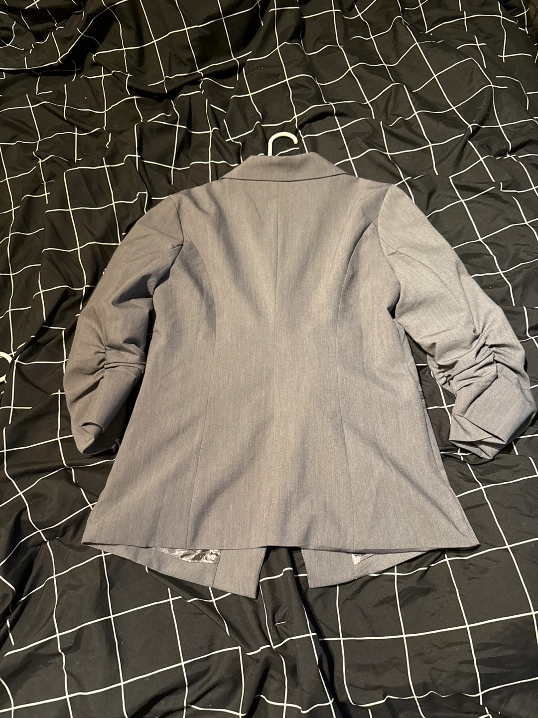 Grey Blazer with Ruched Sleeves - photo 2