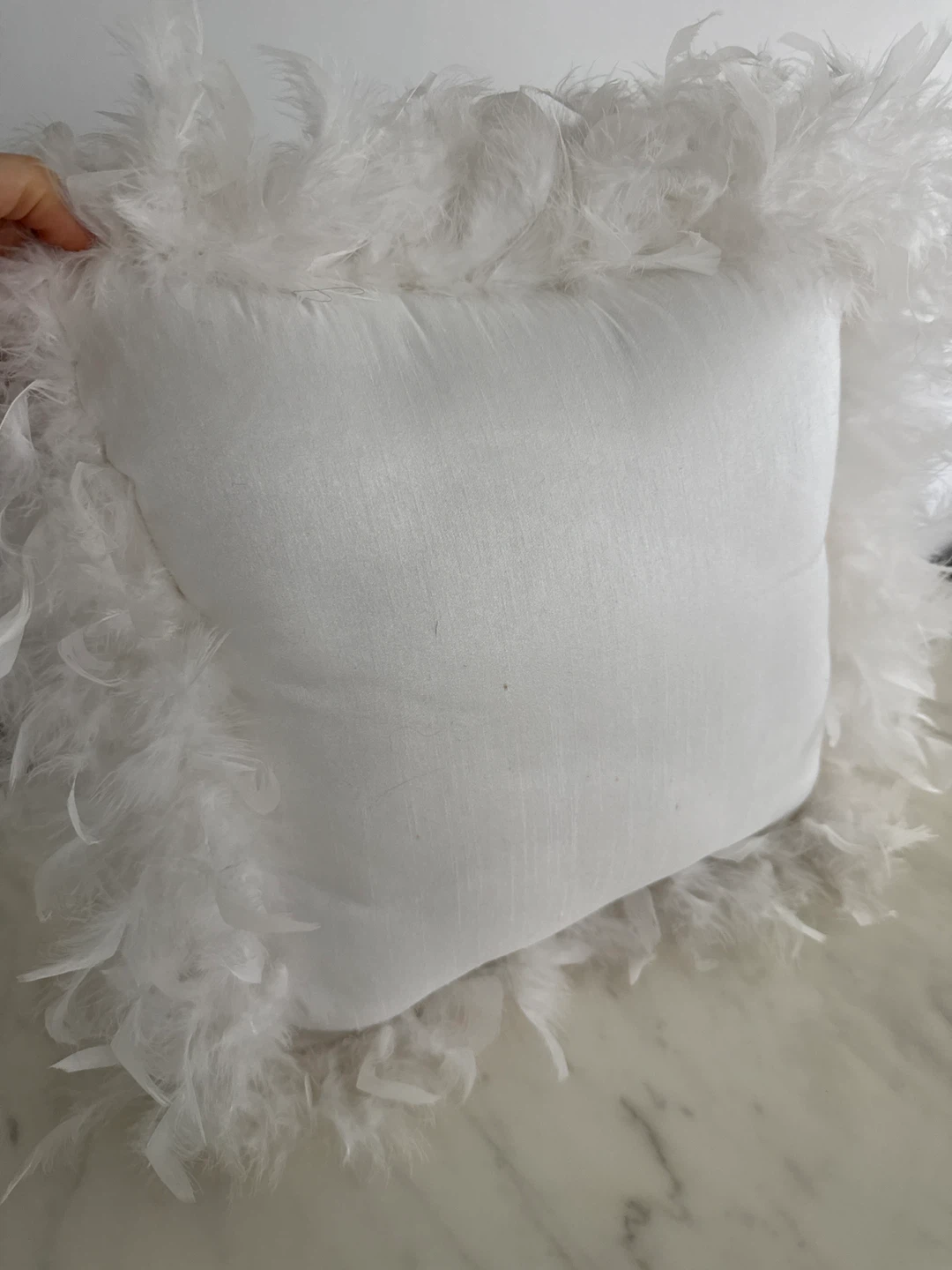 Zara Home White Feather Trimmed Throw Pillow - photo 4