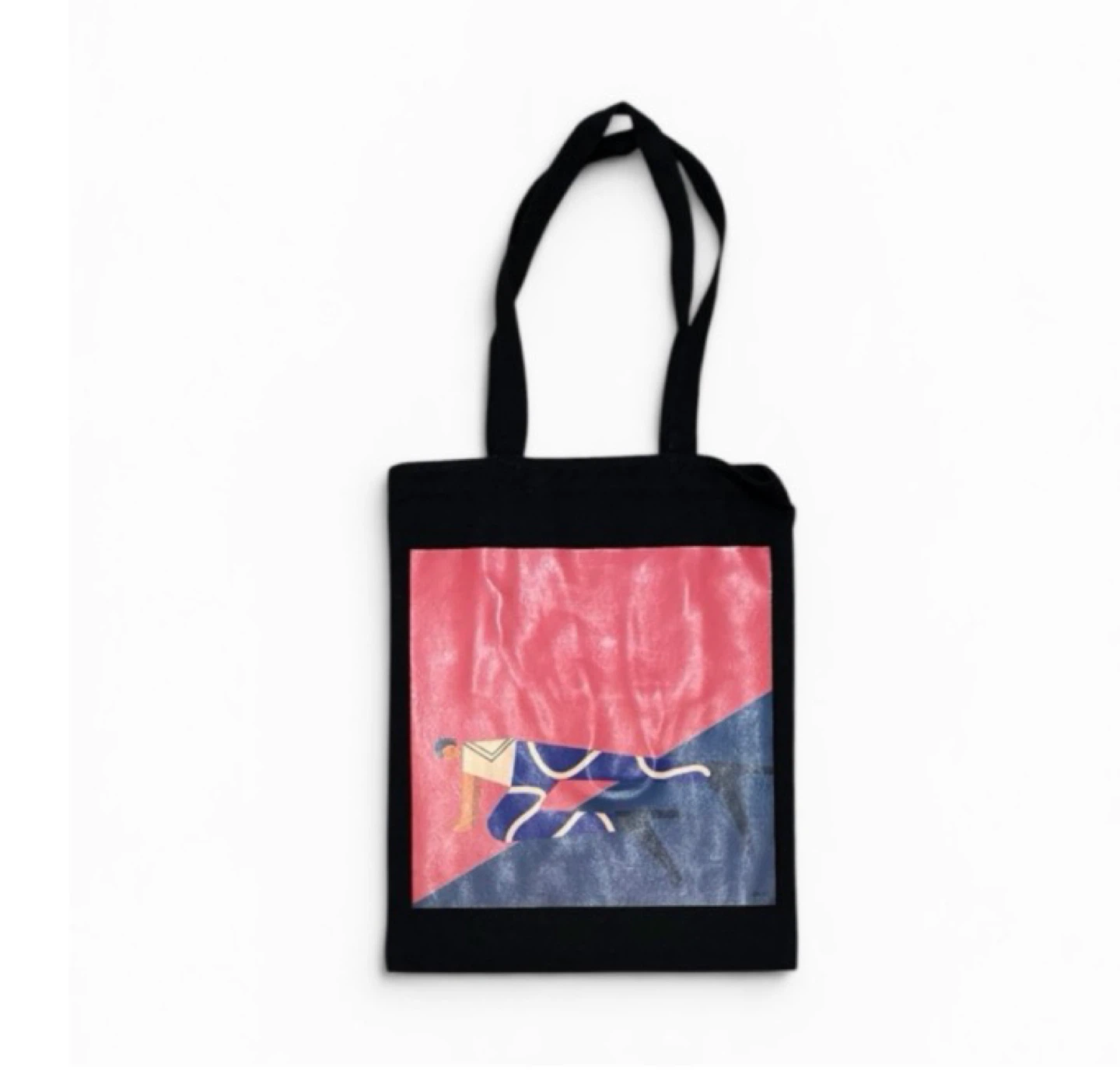 Black Tote Bag with Unique Artwork