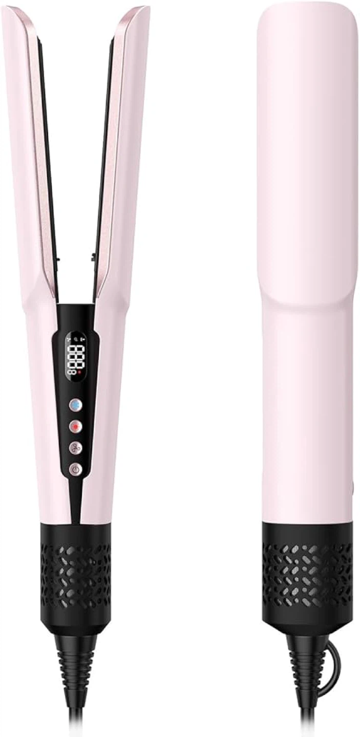 2-in-1 Hair Straightener & Dryer Brush – Pink ✨ - photo 5