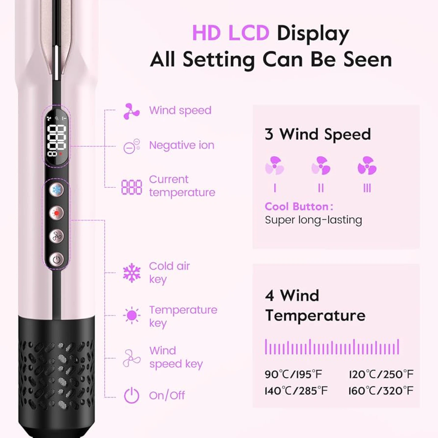 2-in-1 Hair Straightener & Dryer Brush – Pink ✨ - photo 3