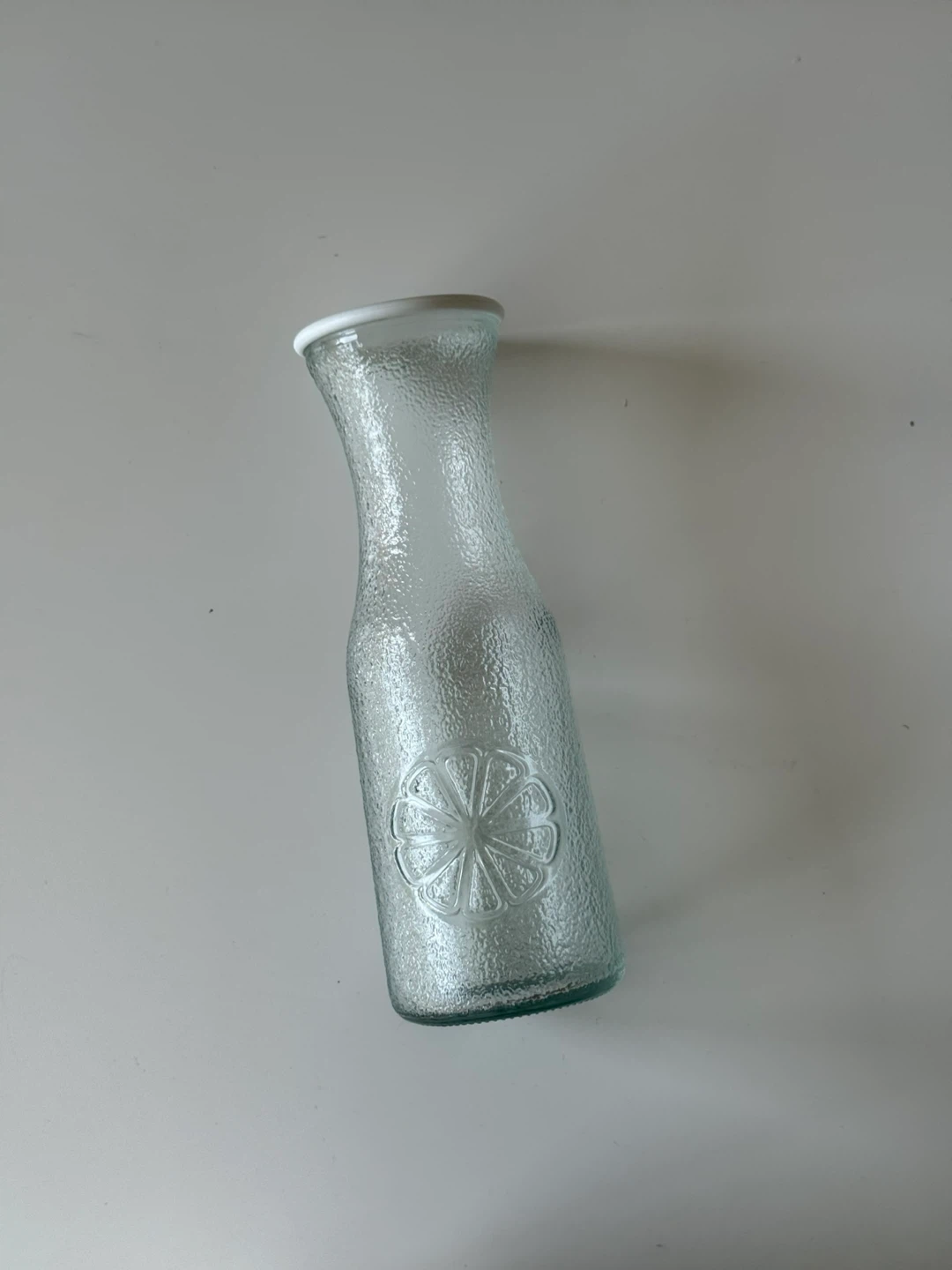 Textured Glass Carafe with Citrus Design