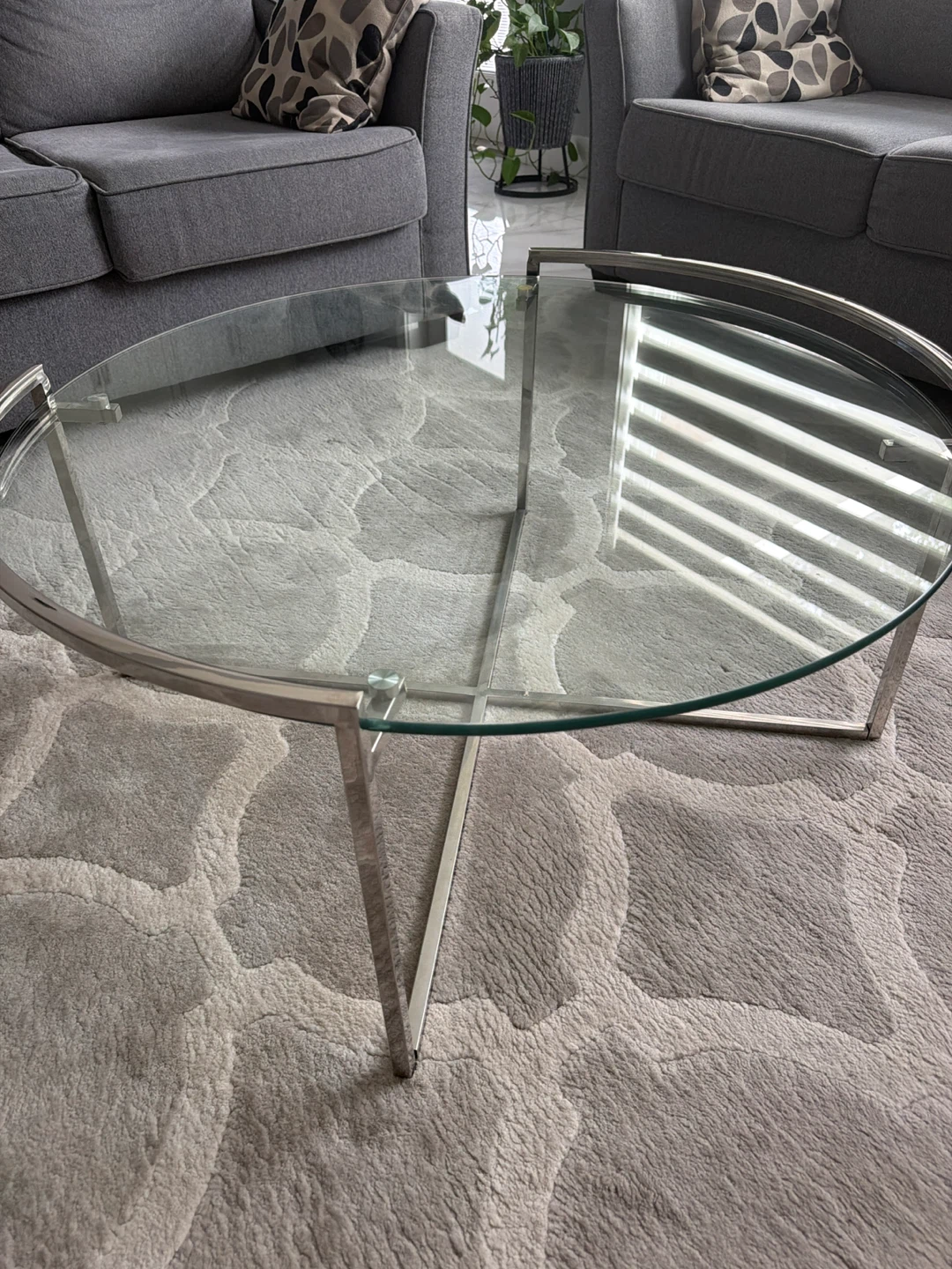 Glass and Metal Coffee Table - photo 2