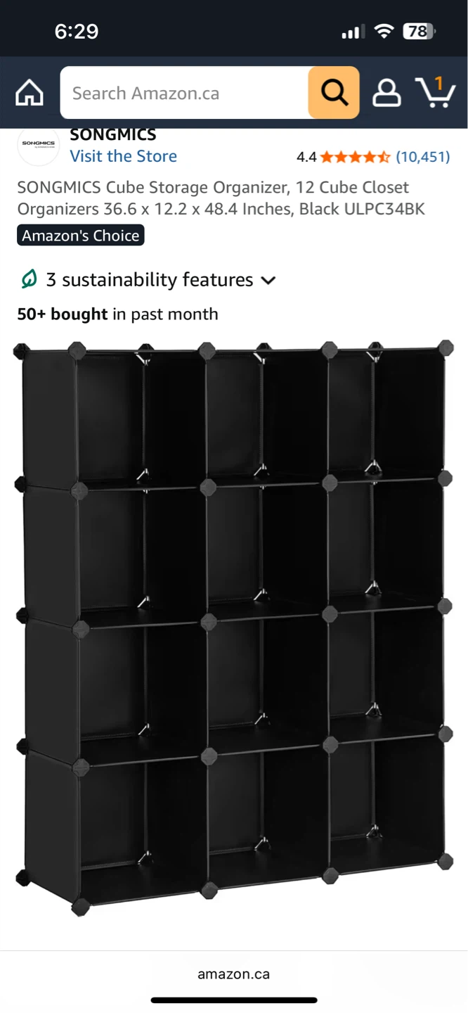 SONGMICS Cube Storage Organizer - Black - photo 2