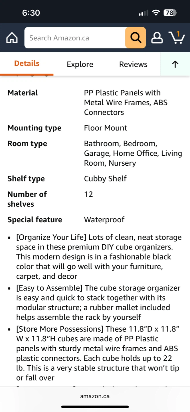 SONGMICS Cube Storage Organizer - Black - photo 3