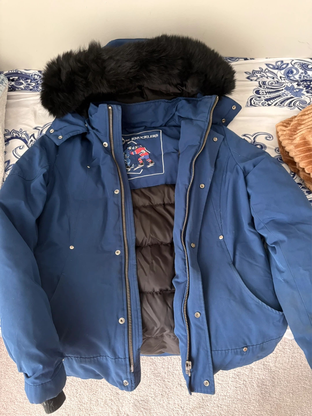 Authentic Women’s Moose Knuckles Down Parka - Blue (Size XL)