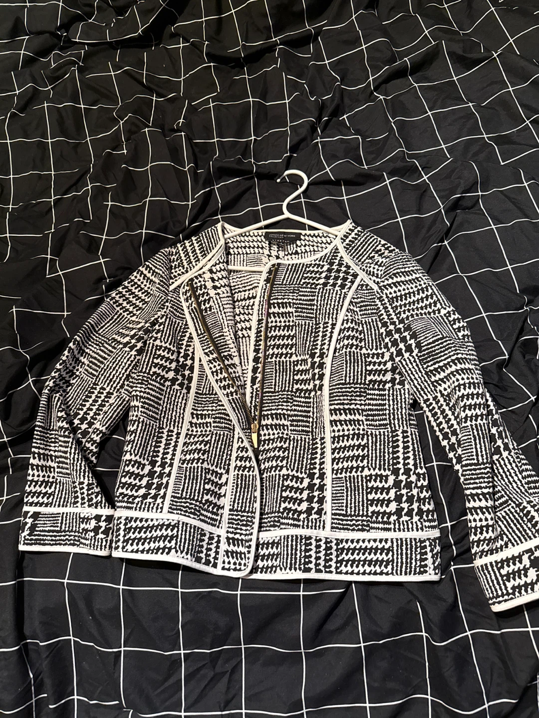 Black and White Patterned Blazer - photo 2