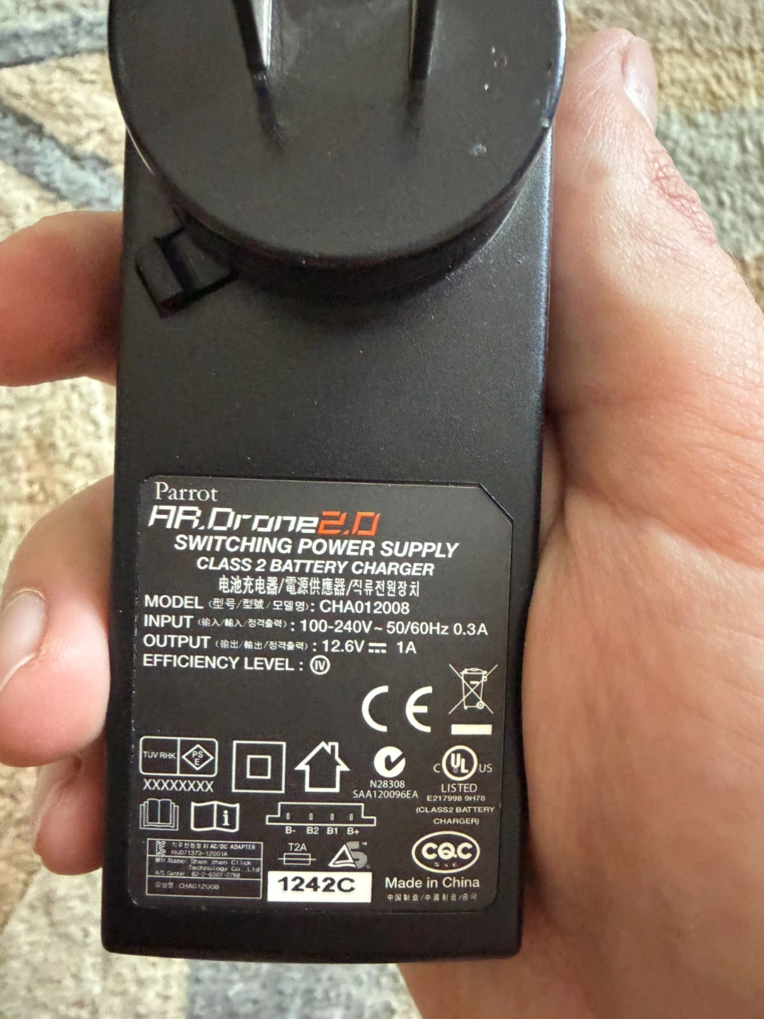 PARROT CHA012008 SWITCHING POWER SUPPLY – AR DRONE 2.0 CHARGER - photo 2