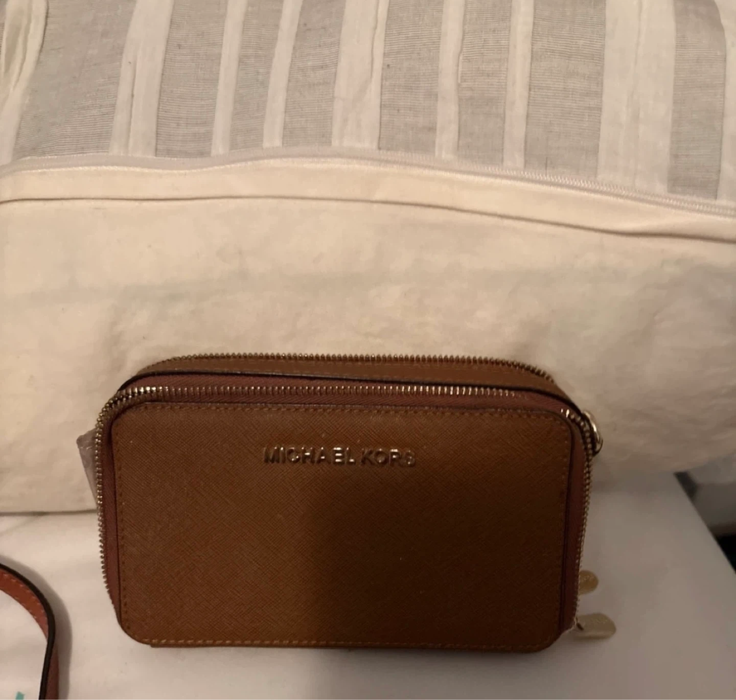Michael Kors Brown Leather Zip-Around Wallet