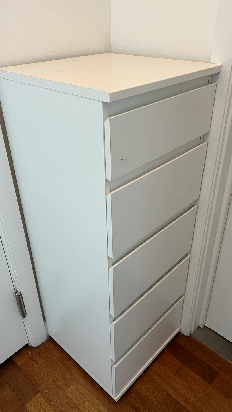 IKEA Malm 5-Drawer Chest White