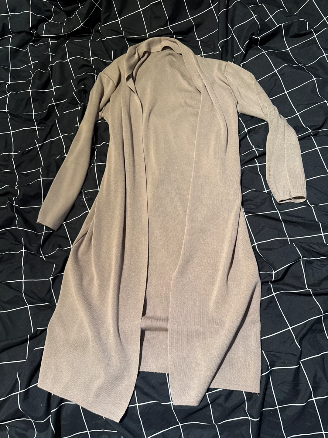 Women's Beige Knit Set - Cardigan, Sleeveless Turtleneck, Pants - photo 3