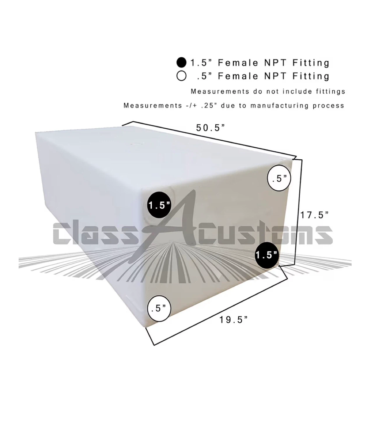 Class A Customs T-7500 75 Gallon Water Tank - photo 2