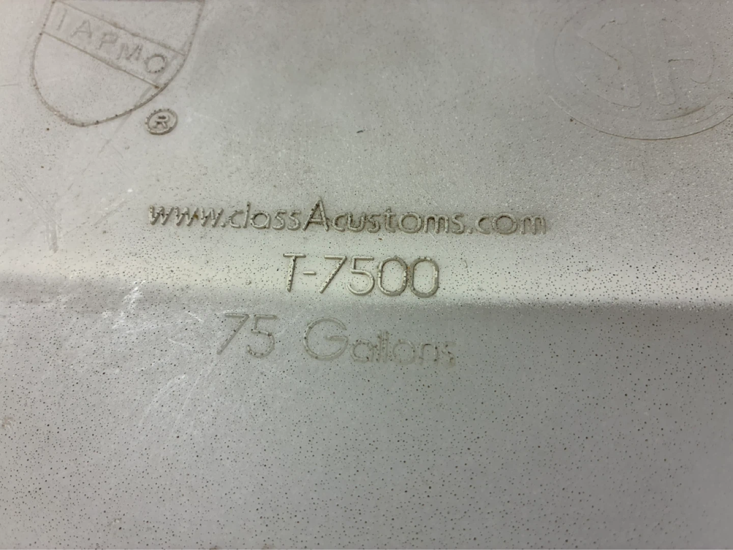 Class A Customs T-7500 75 Gallon Water Tank
