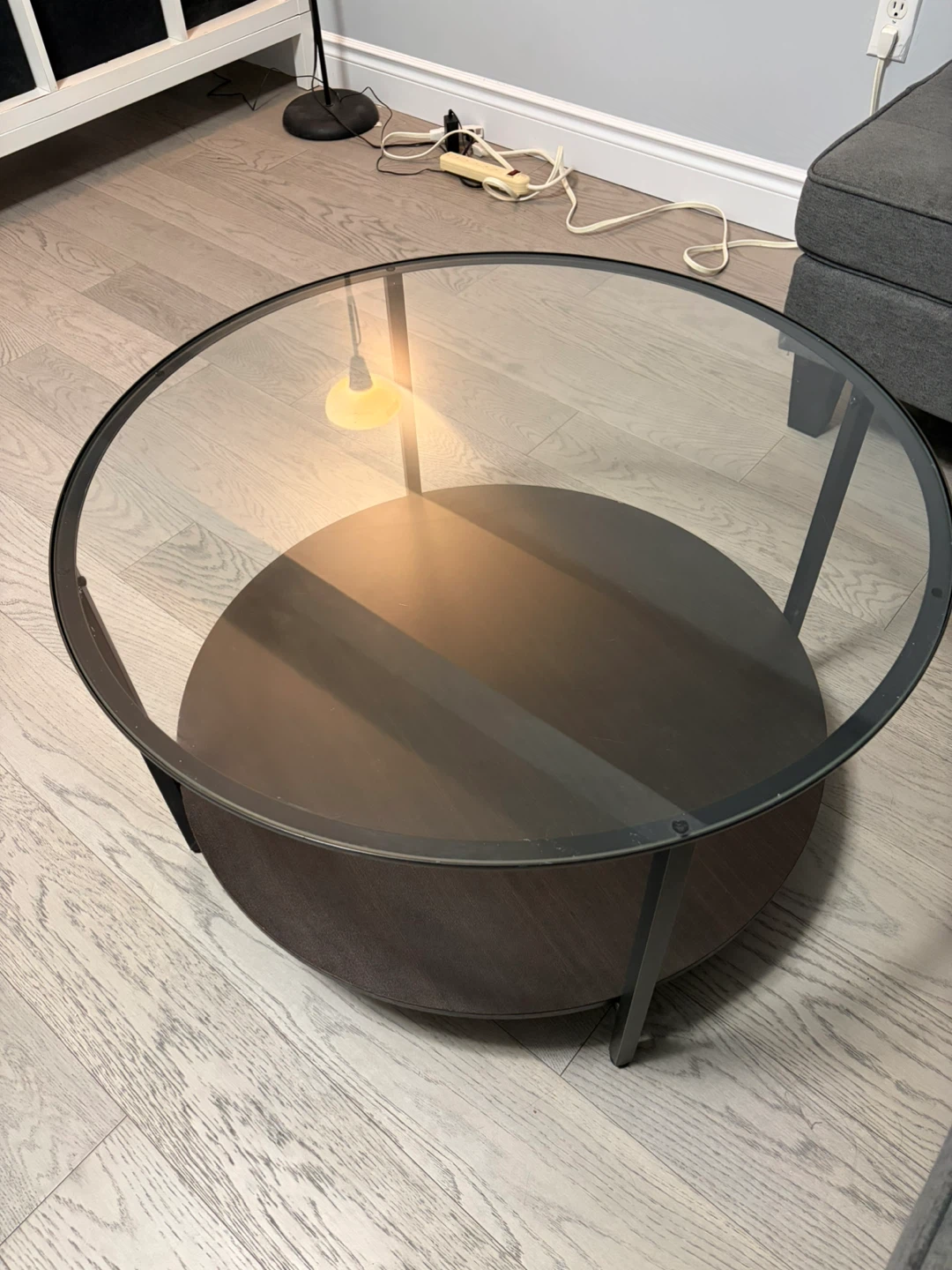 IKEA Round Coffee Table with Glass Top
