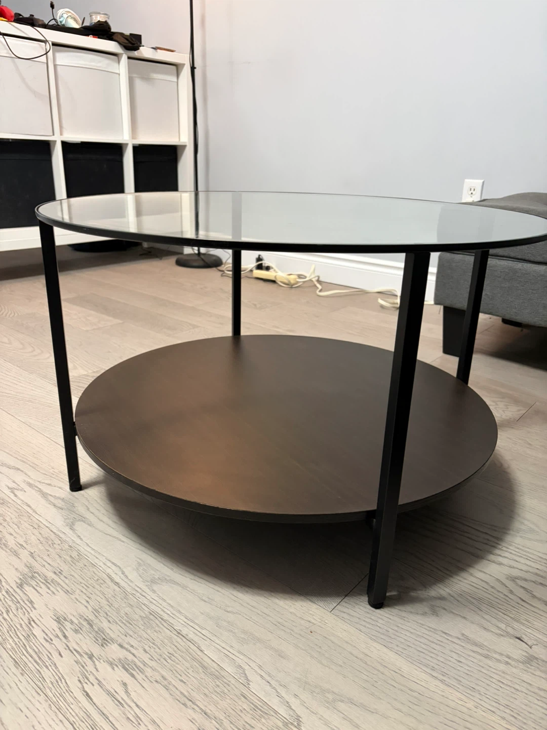 IKEA Round Coffee Table with Glass Top - photo 2