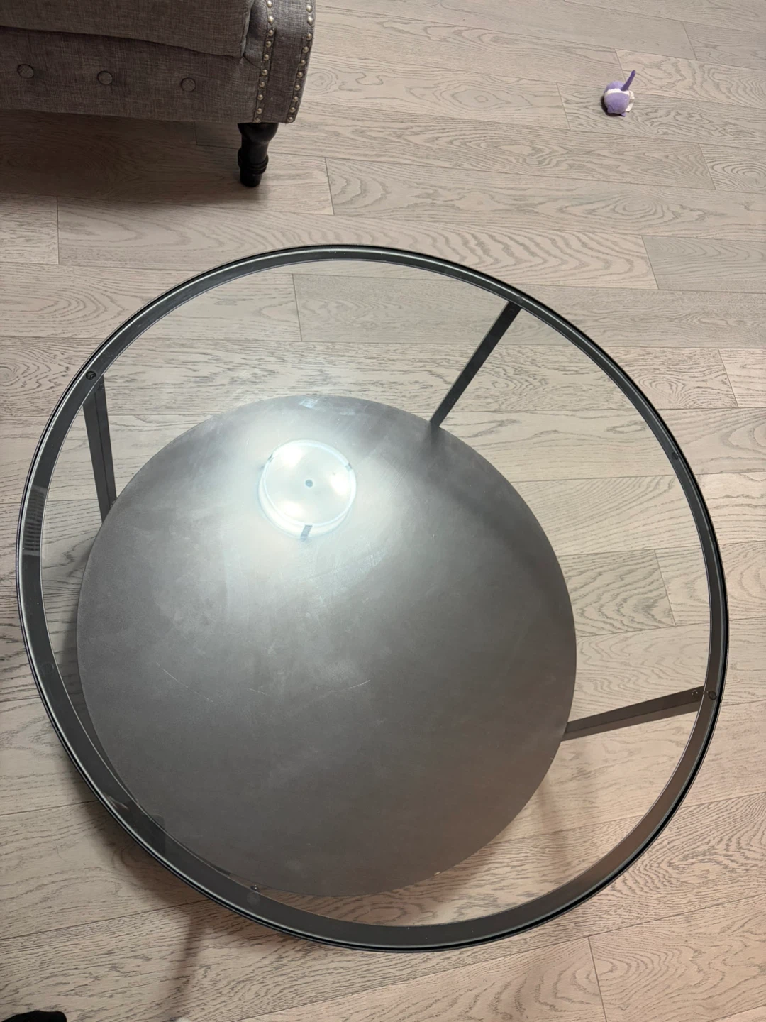 IKEA Round Coffee Table with Glass Top - photo 3