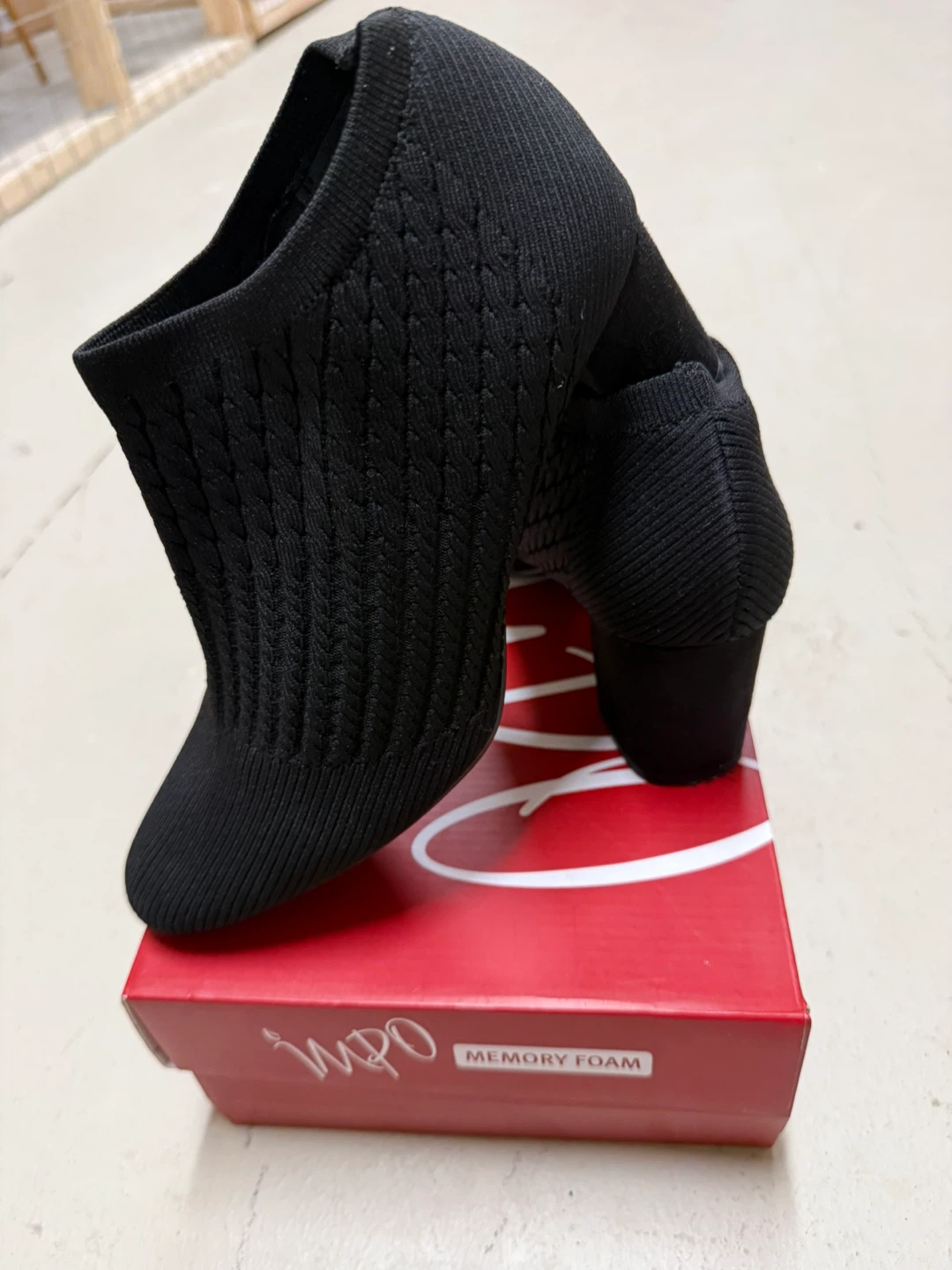 IMPO Black Knit Memory Foam Ankle Boots - photo 2