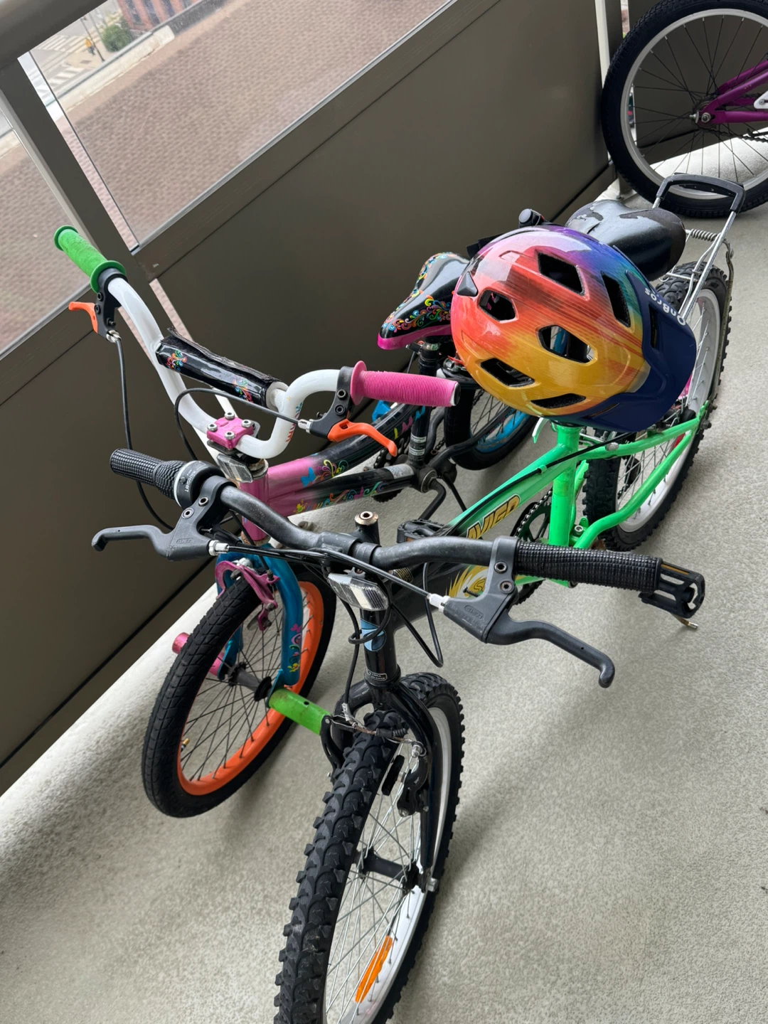 Kids' Bicycles and Helmet