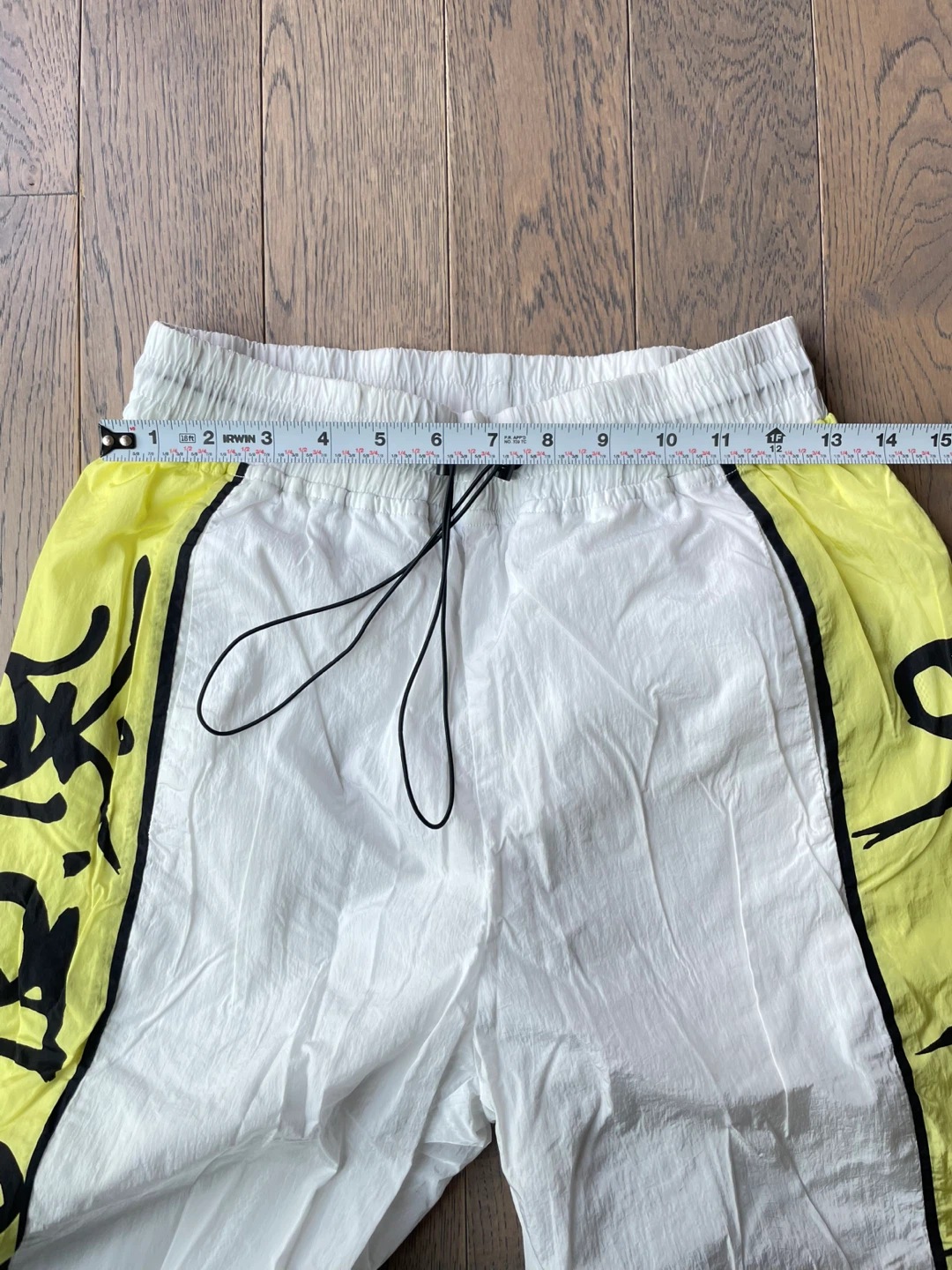 White Track Pants with Yellow Graphic Sides, size S - photo 5