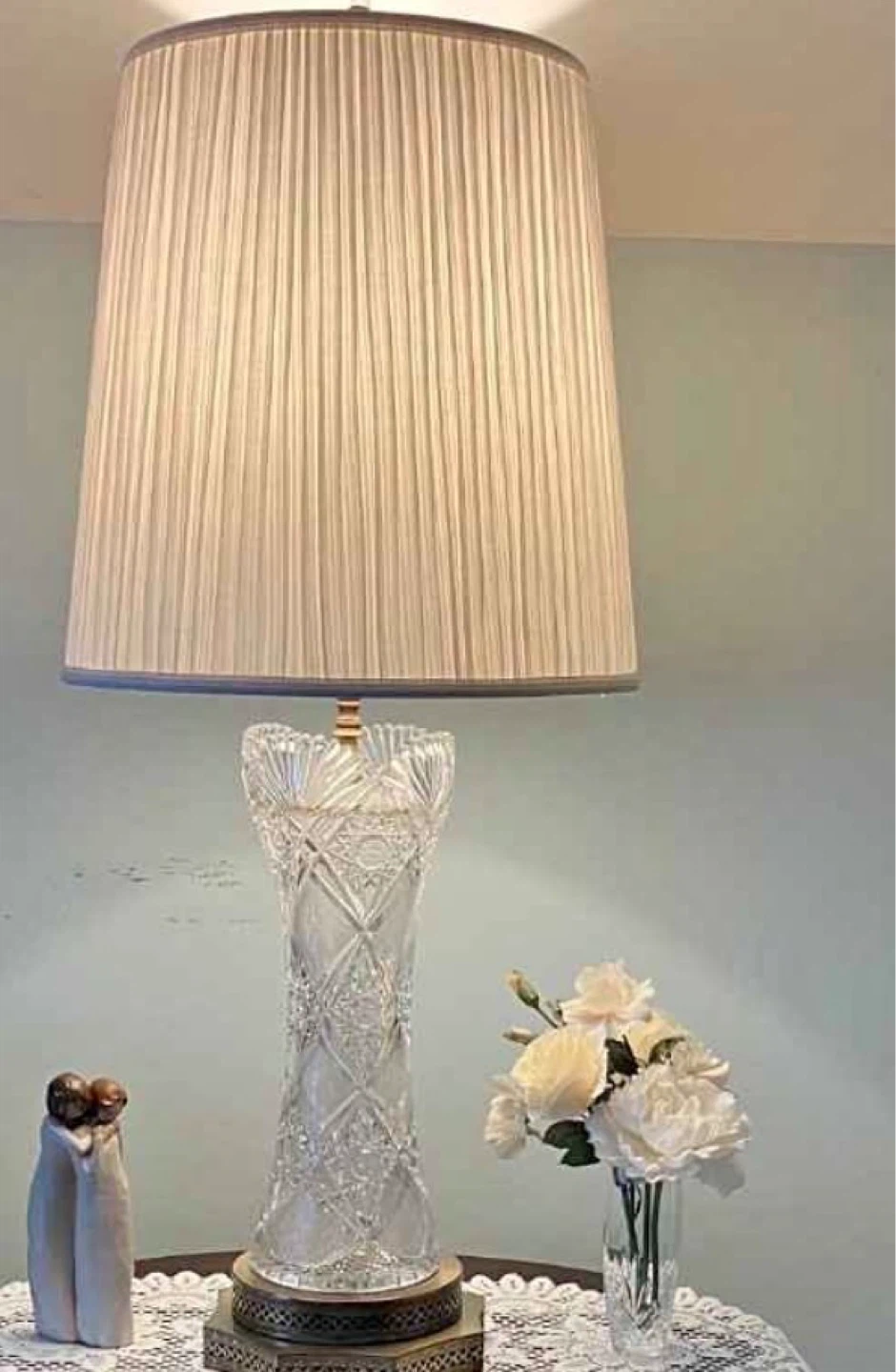 Antique American Brilliant Cut Glass Crystal Parlor Lamp - photo 3