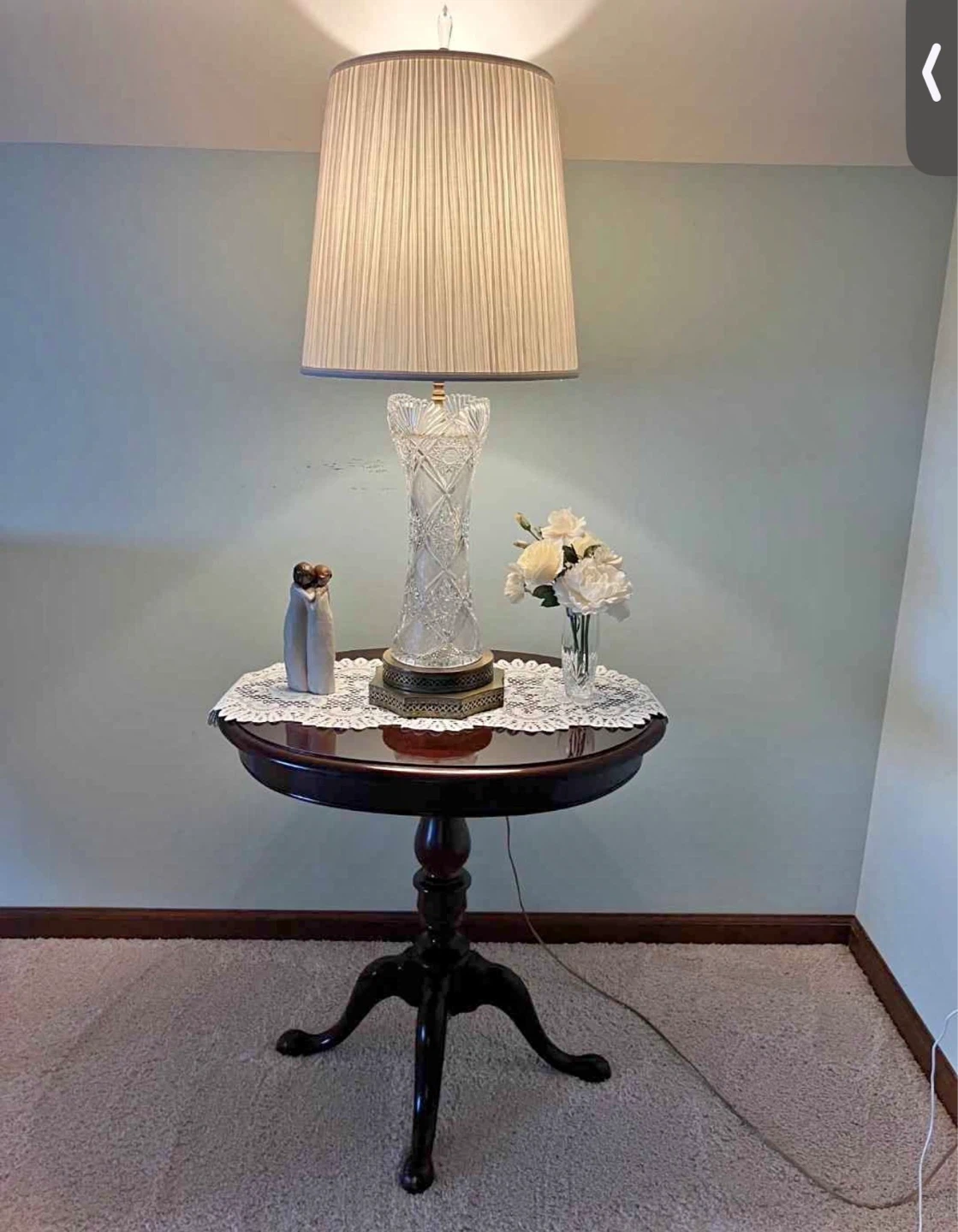 Antique American Brilliant Cut Glass Crystal Parlor Lamp