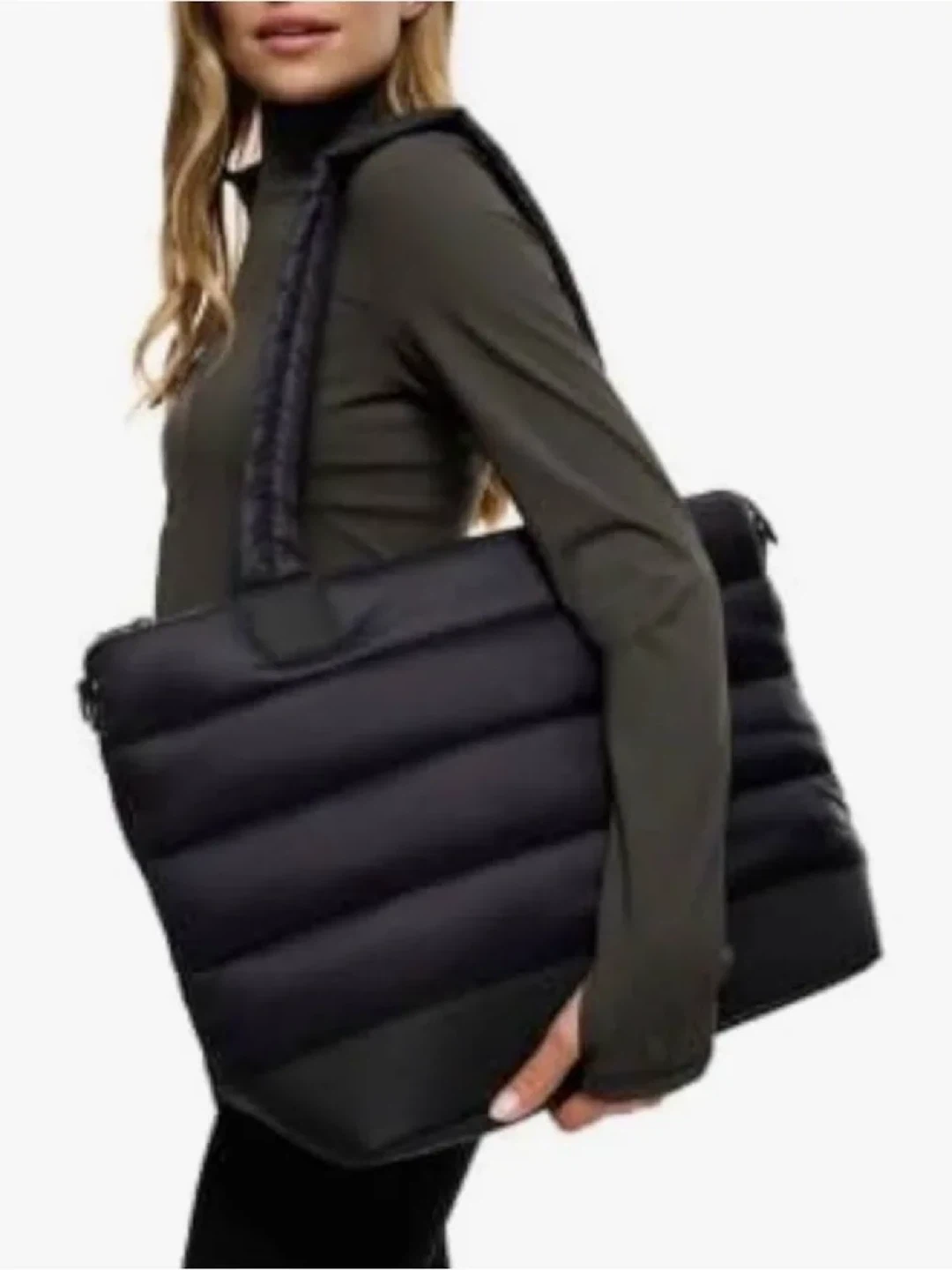 Lole Black Puffer Tote Bag