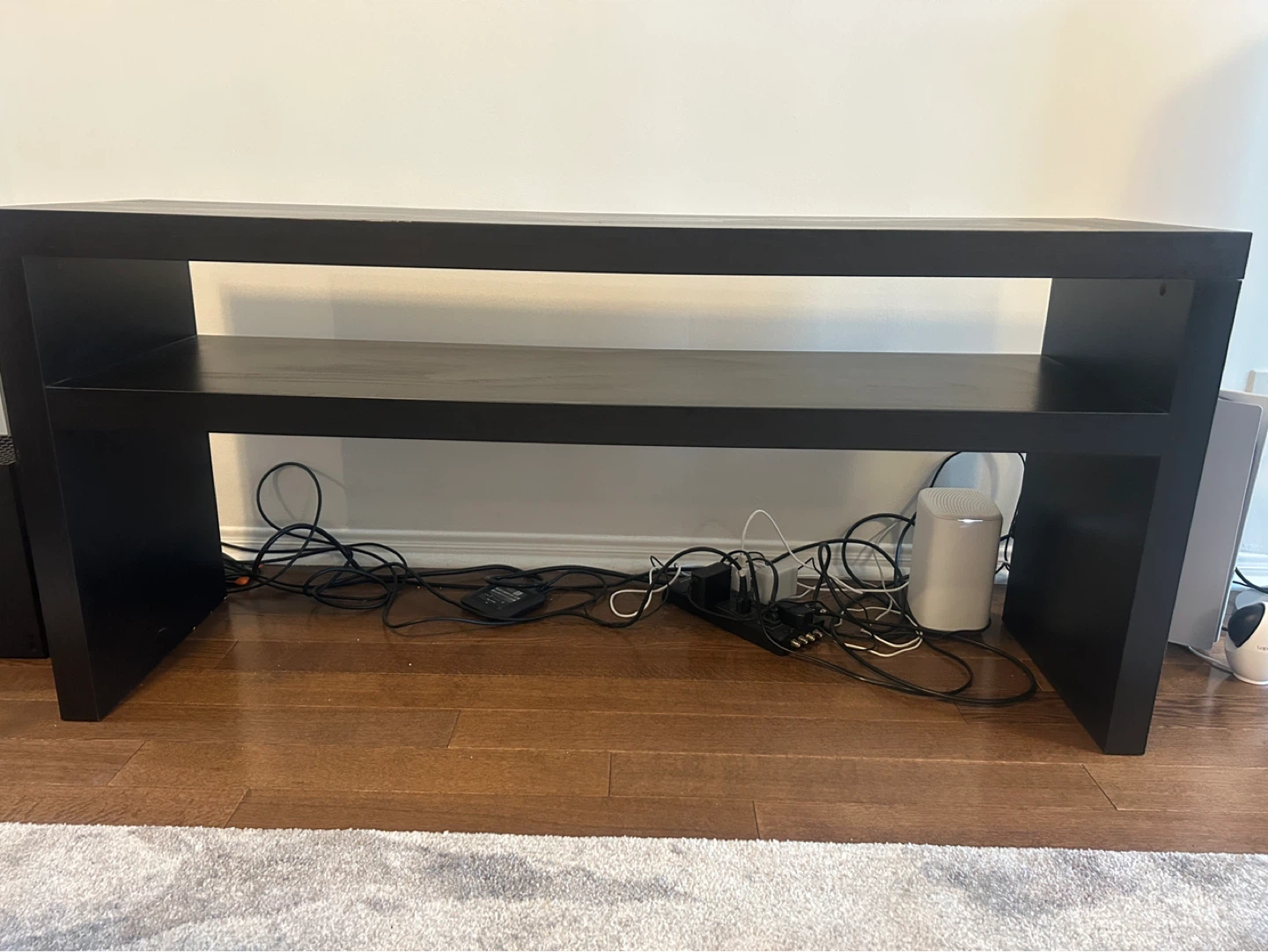 Black TV stand shelf - photo 2