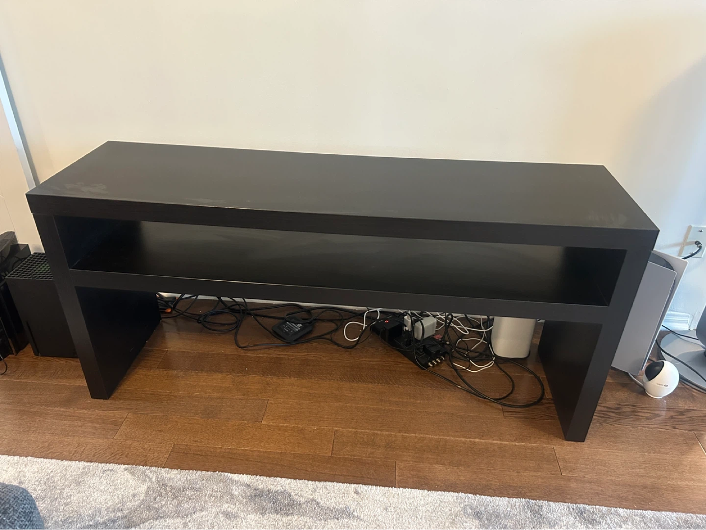 Black TV stand shelf
