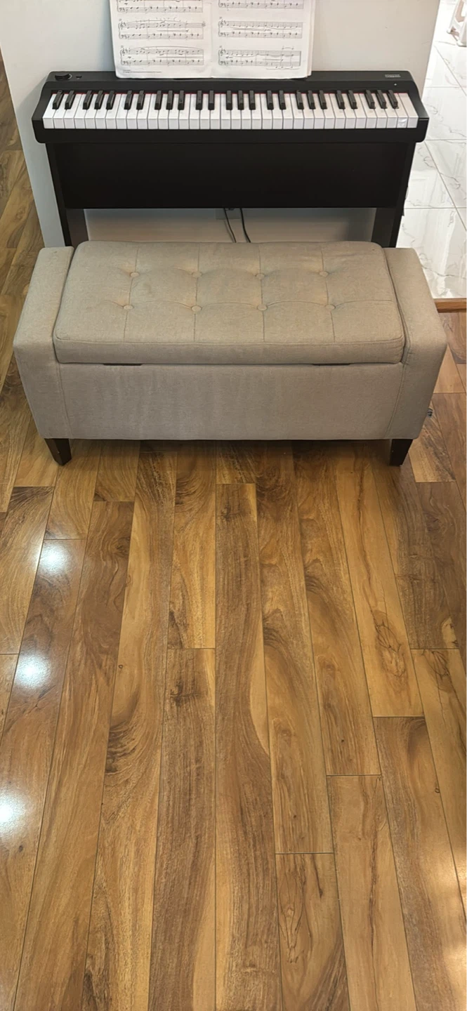 HOMCOM beige tufted storage ottoman bench - photo 4