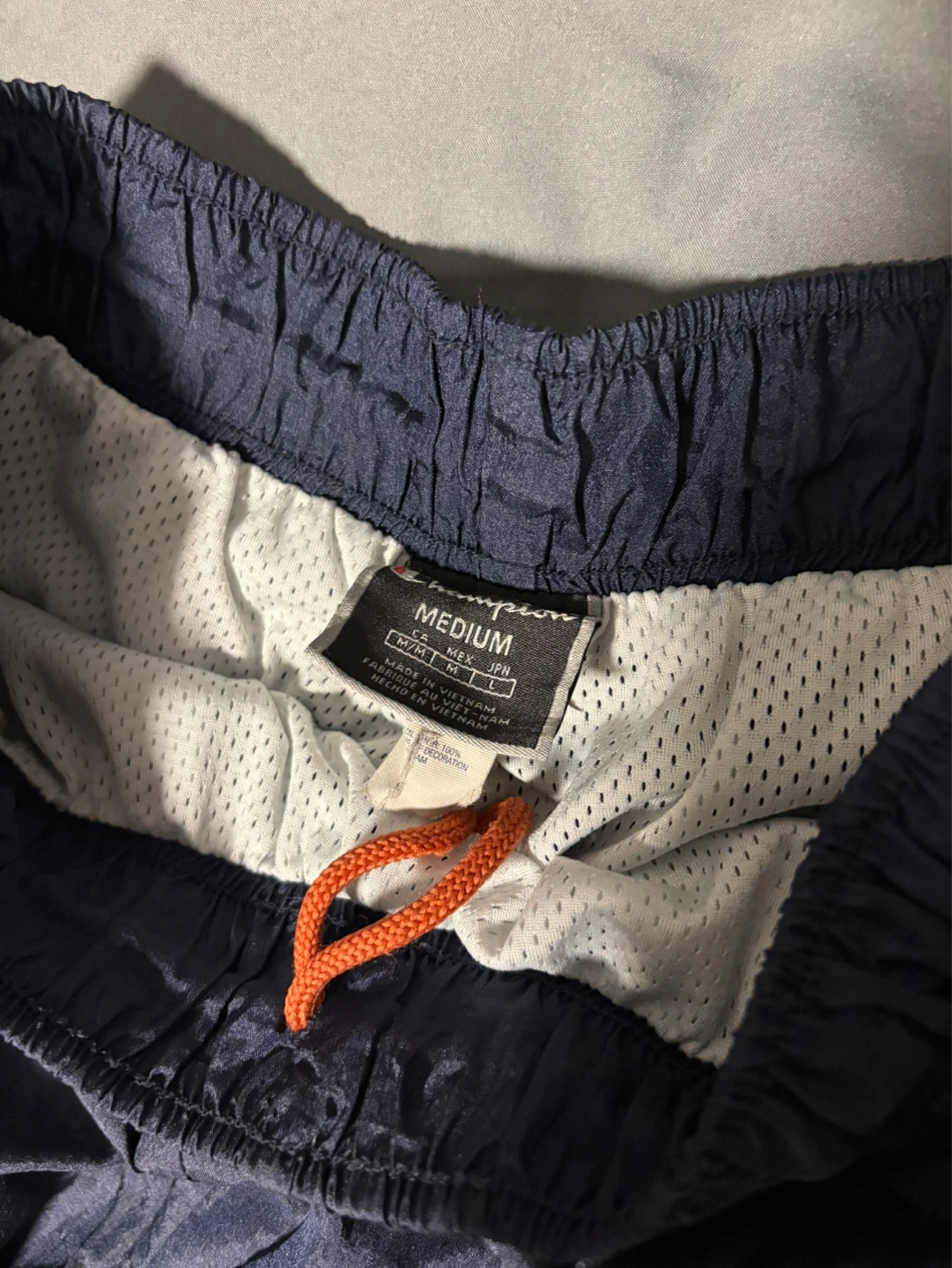 Champion Vintage Navy Nylon Track Pants Medium - photo 2