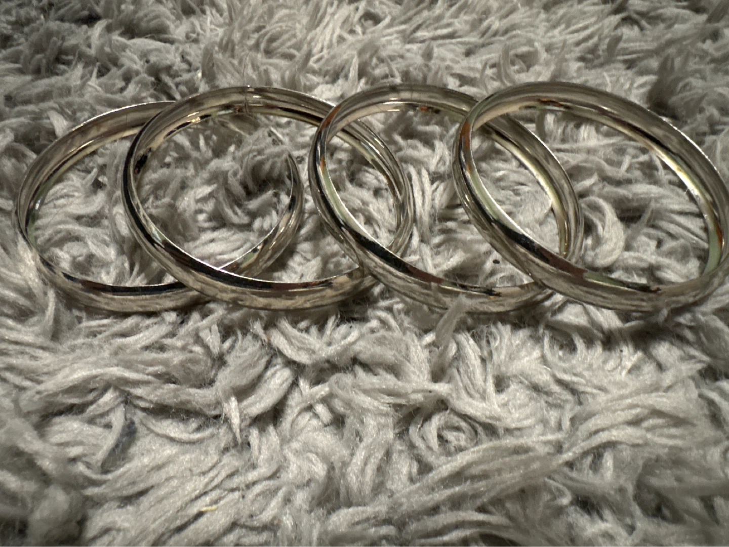 Set of 4 Silver Tone Bangles