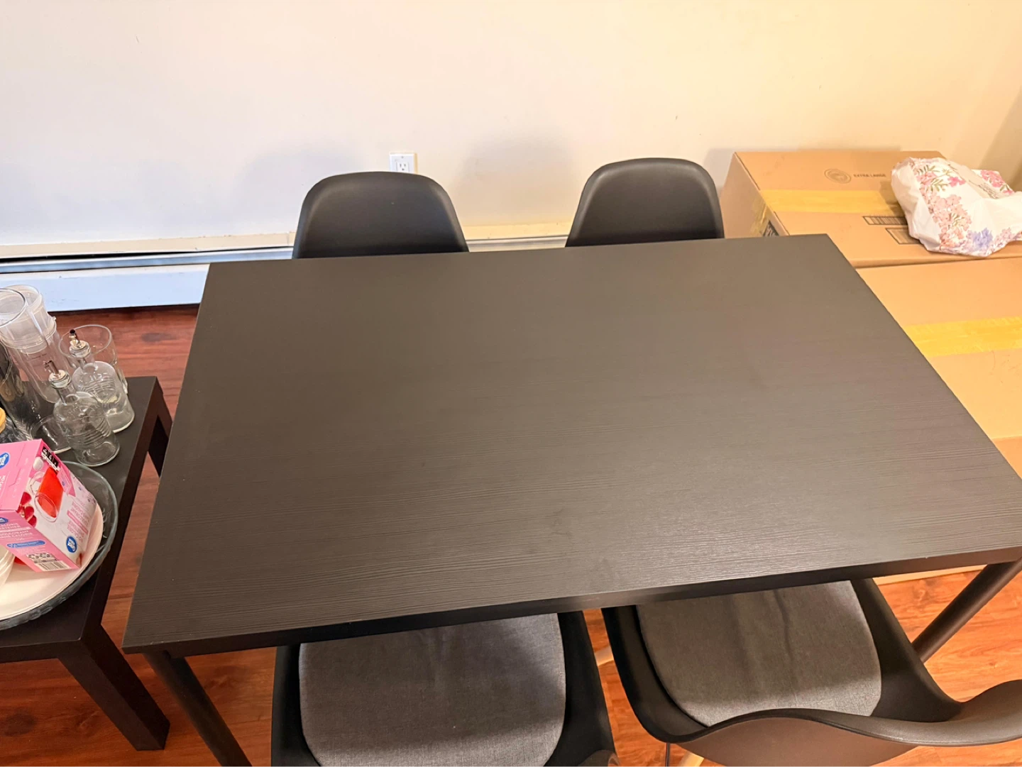 Black Dining Table and Chairs Set