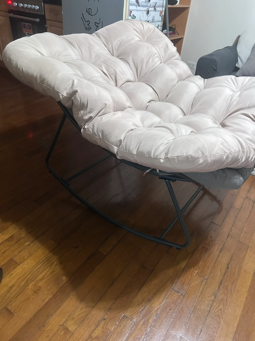 Oversized Papasan Rocking Chair - Beige - photo 2