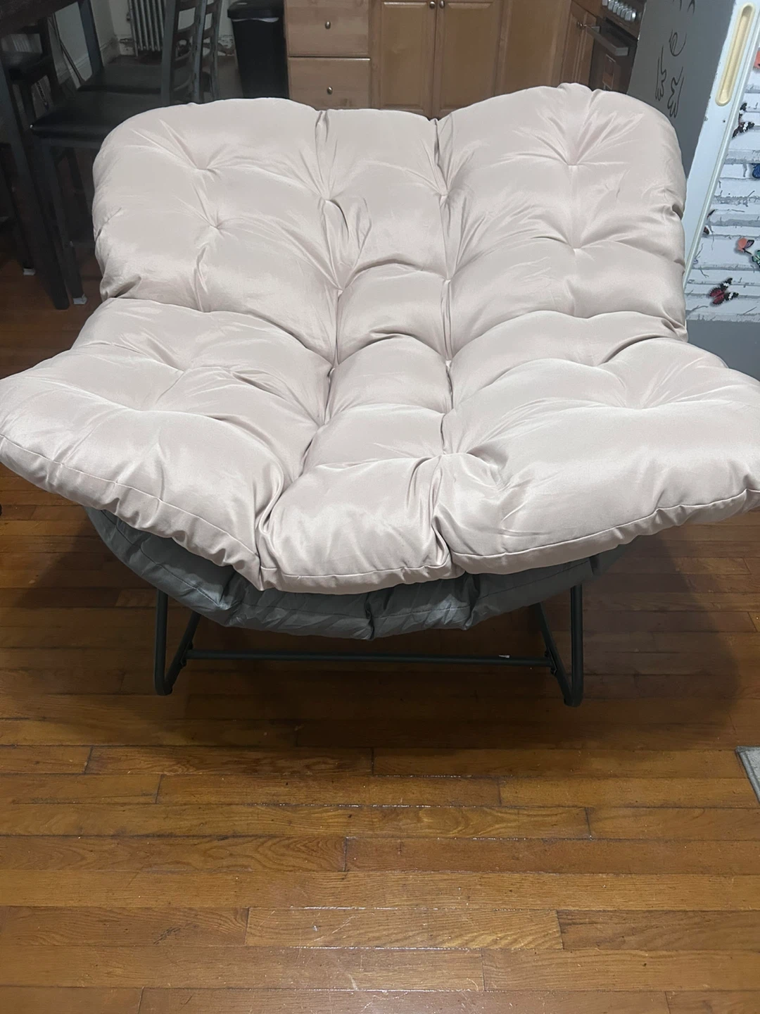 Oversized Papasan Rocking Chair - Beige