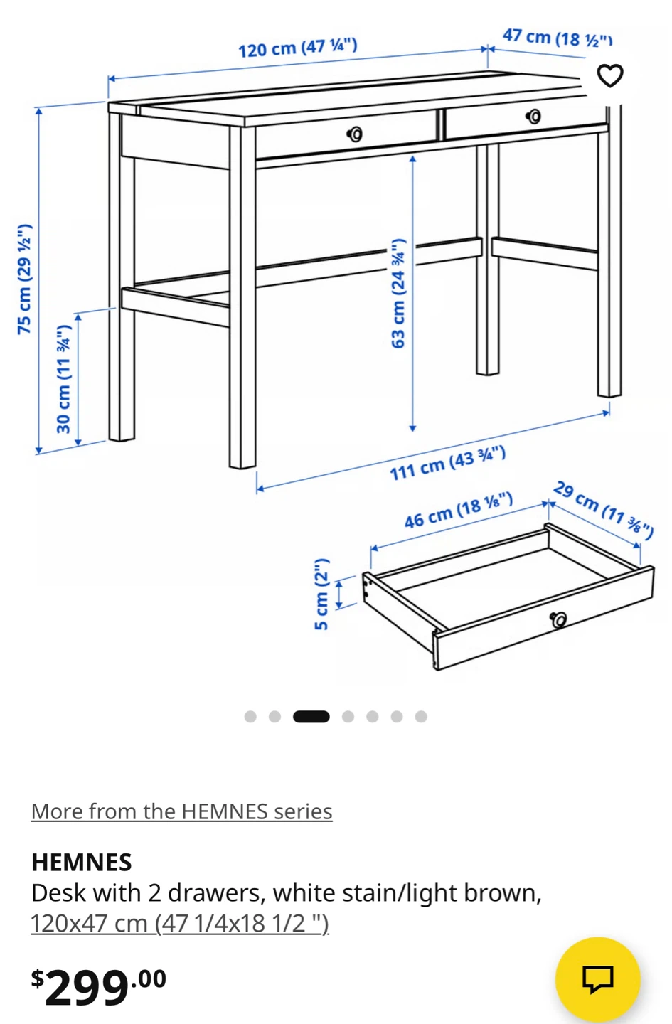 IKEA HEMNES Desk with 2 Drawers - photo 5